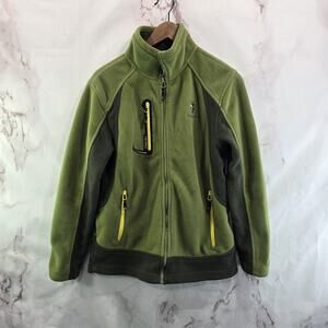 Black Yak Jacket Womens XL Green Fleece Full Zip Heavyweight Mock Polartec